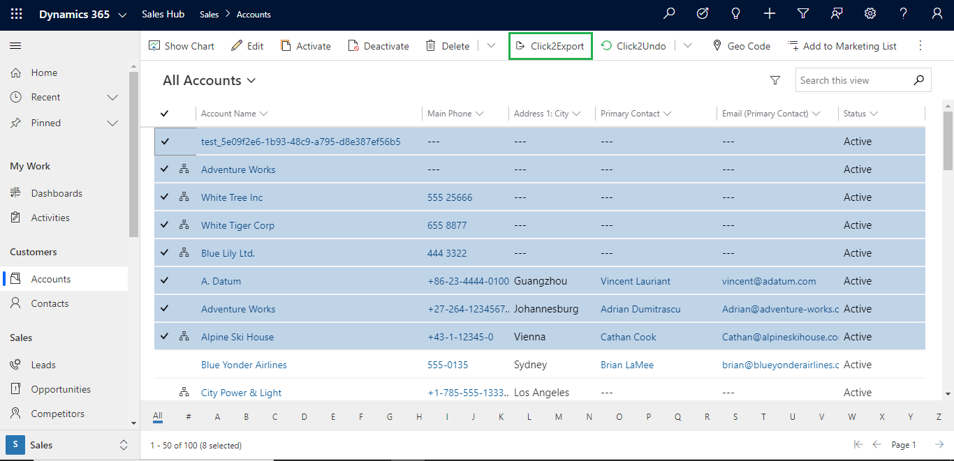 Bulk Export Word Template