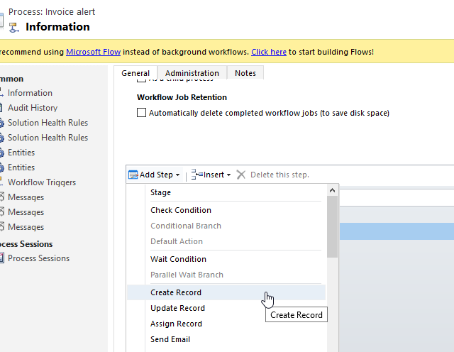 Event Based Alert Dynamics 365