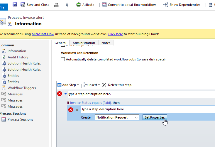 Event Based Alert Dynamics 365