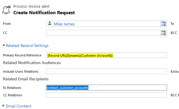 Event Based Alert Dynamics 365
