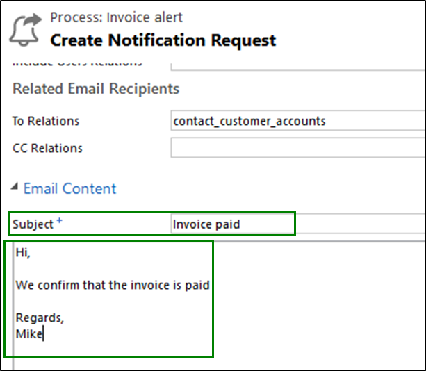 Event Based Alert Dynamics 365