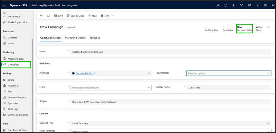 Design, Sync, & Send Mailchimp Campaigns Within Dynamics 365