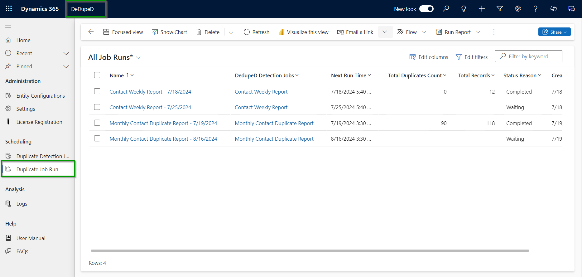 Duplicate Detection Job Results