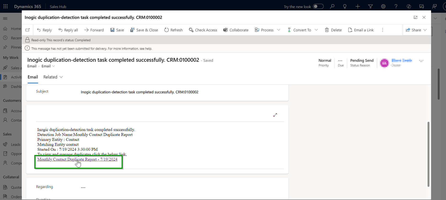 Schedule Duplicate Detection Job