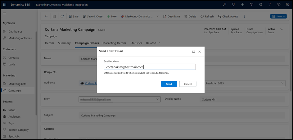 Design, Sync, & Send Mailchimp Campaigns Within Dynamics 365
