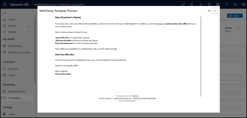 Design, Sync, & Send Mailchimp Campaigns Within Dynamics 365